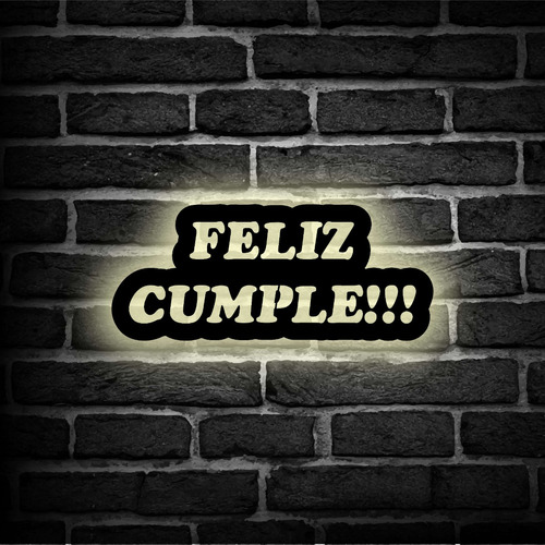 Cartel Cuadro Retroiluminado Led Feliz Cumple Cumpleaños