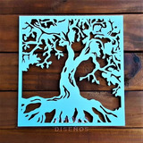 Cuadro Artesanal Árbol Rectangular | 3d | Decorativo En Mdf