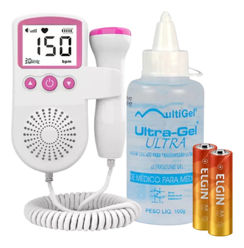 Sonar Fetal Doppler Ultrassom Ouvir Batimentos Bebe Monitor-