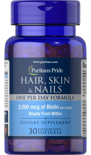 Puritans Pride Cabello, Piel Y Uñas, Con Biotina 30caps Sfn