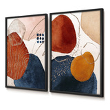 Quadros Decorativos Duo Abstratos Sala Vidro Boho Rose 40x60