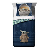 Star Wars Baby Yoda Mandalorianjuego De Edredon Individual