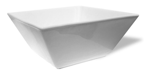 Bowl Ensaladera Cuadrada Honda Alta Porcelana Blanco 2 Lts