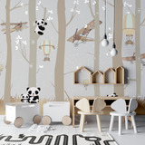 Murales Infantiles Vinilo Pared Selva Bosque Pandas 31a35