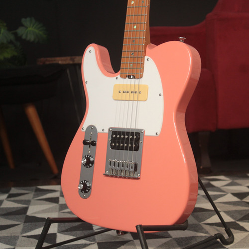 Guitarra Canhoto Studebaker Starliner H/p90 Coral Pink