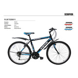 Bicicleta R26 Montaña 21 Velocidades Scorpion Gosa