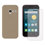 Funda Protector Tpu Flexible Para Alcatel 4027 + Mica