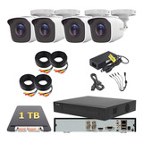 Kit Circuito Cerrado 4 Cámaras Hd 1080p Cctv Hikvision 1 Tb