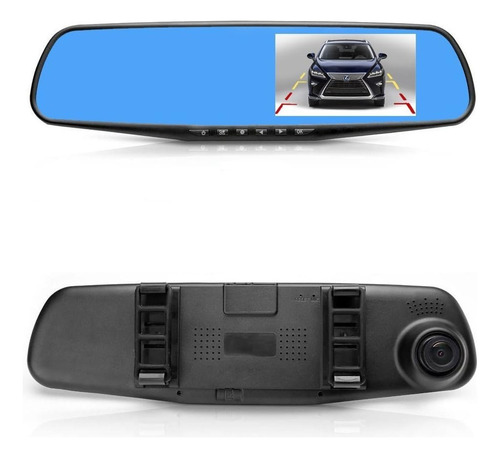 Cámara Dual Carro Espejo Retrovisor Dvr  Full Hd