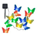 Guirnalda Solar Forma De Mariposa Multicolor Para Exteriores