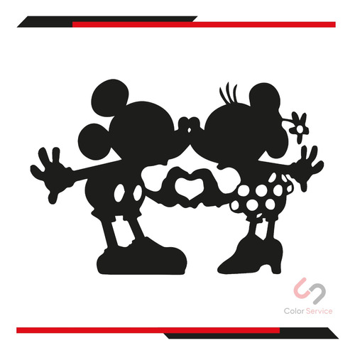 Calca Sticker Mickey Y Minnie Para Carro O Moto De 15x10cm 1