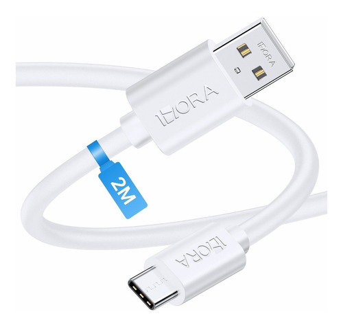 Cable Usb 2.0 1hora Cab185 Blanco Con Entrada Usb Salida Usb Tipo C