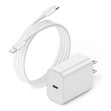 Bloque De Carga Rápida De Pared Pd Usb C De 20 W Para iPhone