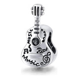 Dijes De Guitarra De Plata De Ley 925 Para Pulsera Pandora