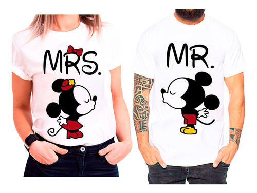 Polera Duo Parejas Día De Los Enamorados Mickey Y Minnie 104