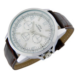 Reloj Montreal Hombre Ml1210 Caja Metal Malla Cuero Sintet.