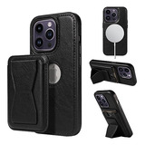 Funda De Cuero Para iPhone 13 Pro C/magsafe Tarjetero Negro