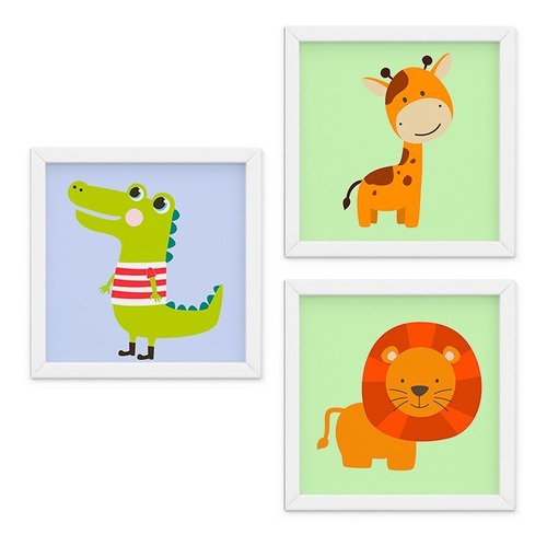 Quadro Decorativo Infantil Quarto Bebê Menino Safari - 1189b