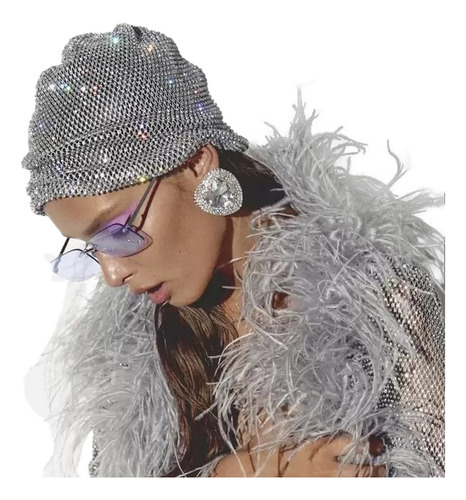 Gorro Elástico Con Diamantes De Imitación Para Fiesta, Bombí