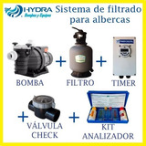 Kit P/alberca Bomba 1hp, Filtro 14'', Kit Analizador Y Timer