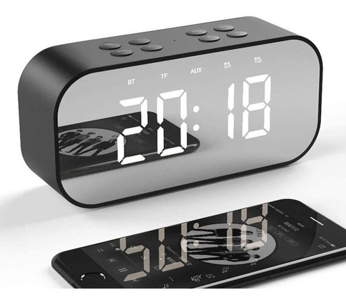 Reloj Despertador Digital Bluetooth Altavoz Espejo