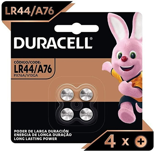 Pilha Duracell Alcalina Lr44/a76/px76a Com 4 Unidades