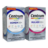 Kit Centrum Select Senior Homem E Mulher 50+ 30 Comprimidos