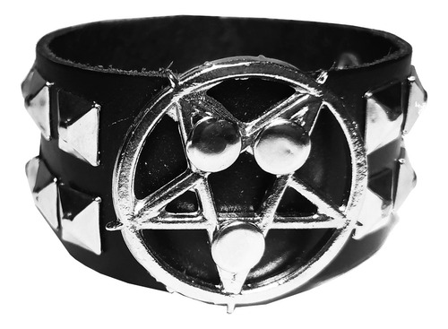 Manilla Cuero Taches M3 Unisex Urbanoz Pulsera Rock Metal