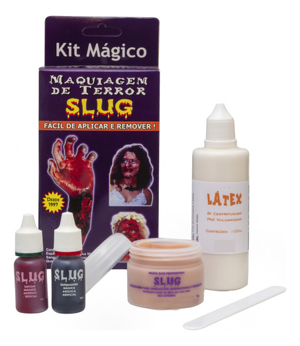 Kit Maquiagem De Terror Slug + Latex 100 Ml  Halloween