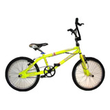 Bicicleta Freestyle Bmx Kelinbike Rodado 20 Con Rotor Frenos V-brake De Aluminio Y Pedalines Color Amarillo