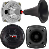  Kit Som Automotivo Subwoofer + Driver + Corneta + Tweeter