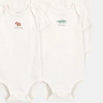 Paquete 7 Pañaleros Manga De Bebé 1t006710 Carters® Color Blanco Talla 18m | Envío gratis