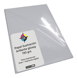 Papel Ilustracion A4 Brillante Glossy 130 Grs 100 Hs Laser