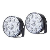 Par Faro Auxiliar 9 Led 5w Drl Redondo Off Road Cuatri Moto