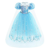 Vestido De Princesa Frozen Para Niña  Fiesta  Cosplay  Elsa