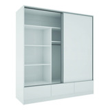 Placard Orlandi Premium 1.82 Color Blanco De Mdp Con 2 Puertas  Corredizas