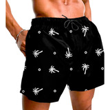 Short Moda Praia Bermuda Tactel Relaxado Estampado Masculino