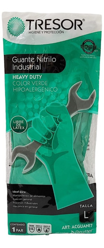 12 Par Guantes De Protección Nitrilo Heavy Duty Tresor