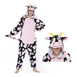Kigurumi Vaca Rosa Cosplay Pijama Mameluco Disfraz Adulto