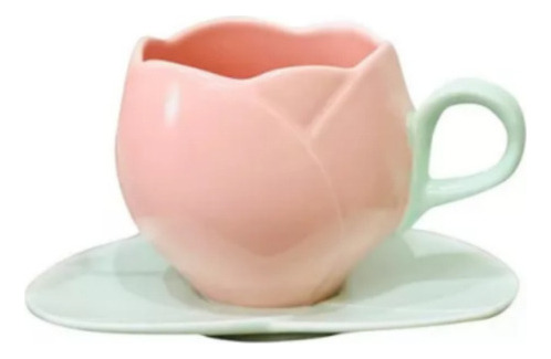 Juego De Tazas De Café De Cerámica Con Diseo De Tulipán [u]