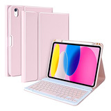 Funda Para iPad 10 Gen Con Teclado Inalambrico-rosa