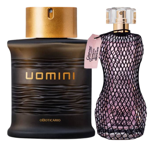 Combo Uomini Colônia 100ml + Glamour Secrets Black Colônia 75ml Perfume Masculino E Feminino O Boticário  Fragrância Exclusiva E Jovial.