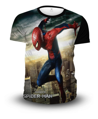 Playera  Spiderman Hombre Moda Sublimación Full Print 
