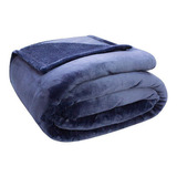 Cobertor Manta Velour Microfibra Solteiro 1,50mx2,20m 300g Cor Azul-marinho
