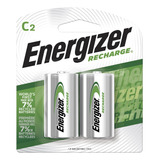 Energizer, Pilas Recargables C 2 Pilas, Blanco/verde