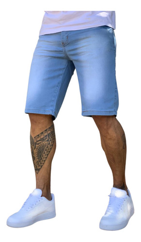 Berm Jeans Masculina S/rasgos 100% Algodão Direto Da Fabrica
