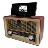 Bocina Bluetooth Retro Vintage Radio Am/fm/usb/aux/sd Disply