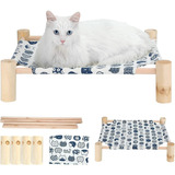 Cama Hamaca Para Gatos Cama Elevada De Madera Para Gato...