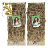 Kit 2 Cabelo Crochet Born Locs 45cm Zhang Hair + Anéis