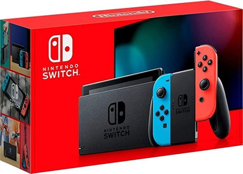 Nintendo Switch Azul E Vermelho Neon - Novo + Microsd 128gb + Jogo Nba